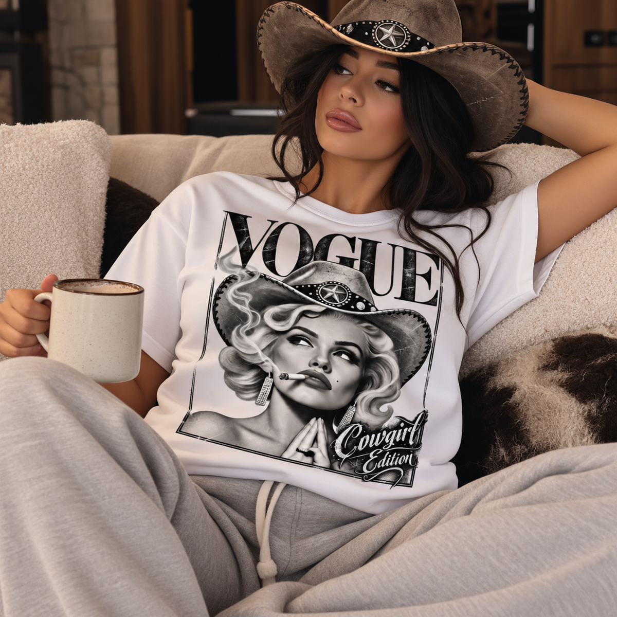 Cowgirl Monroe Essential Cotton T-Shirt