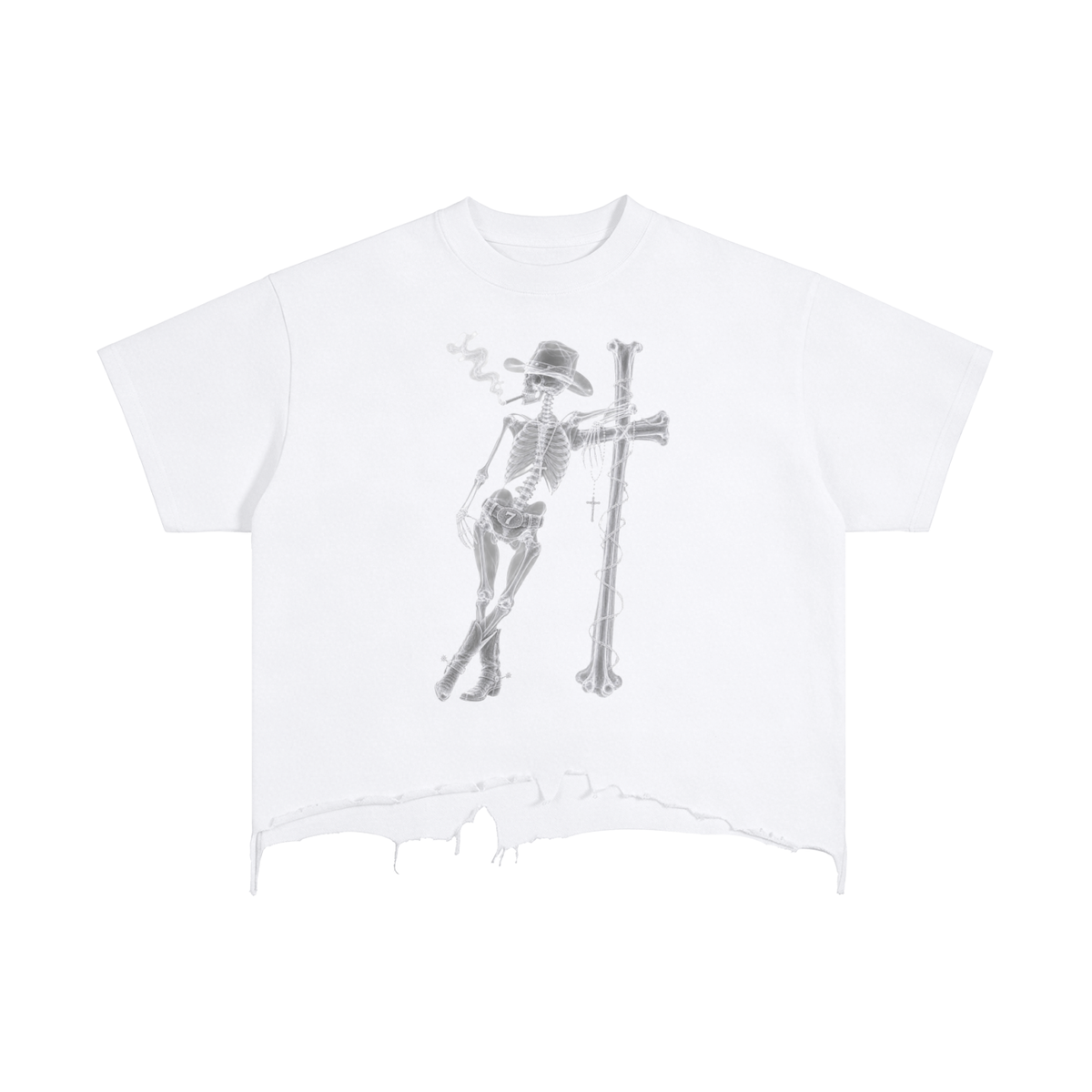 Skeleton Cowboy Crop T-Shirt